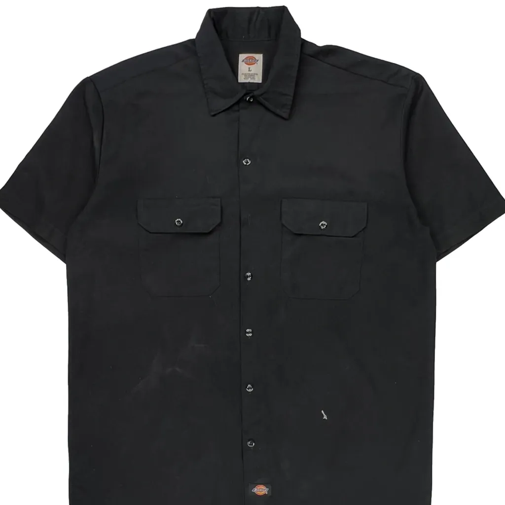 Dickies Short Sleeve Shirt - Large Black Polyester Blend - Image 4