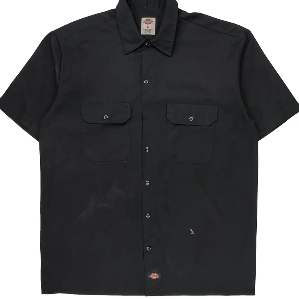Dickies Short Sleeve Shirt - Large Black Polyester Blend - Image 5