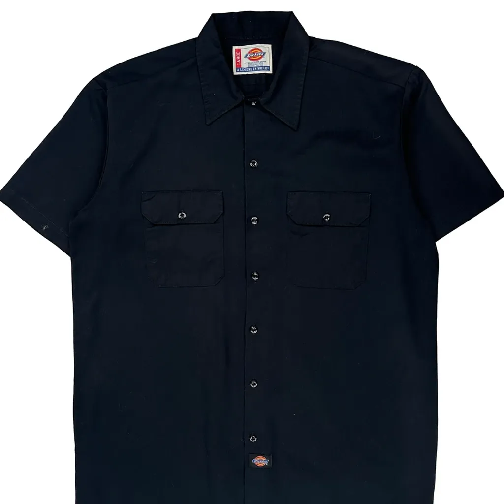 Dickies Short Sleeve Shirt - Large Black Polyester Blend - Image 6