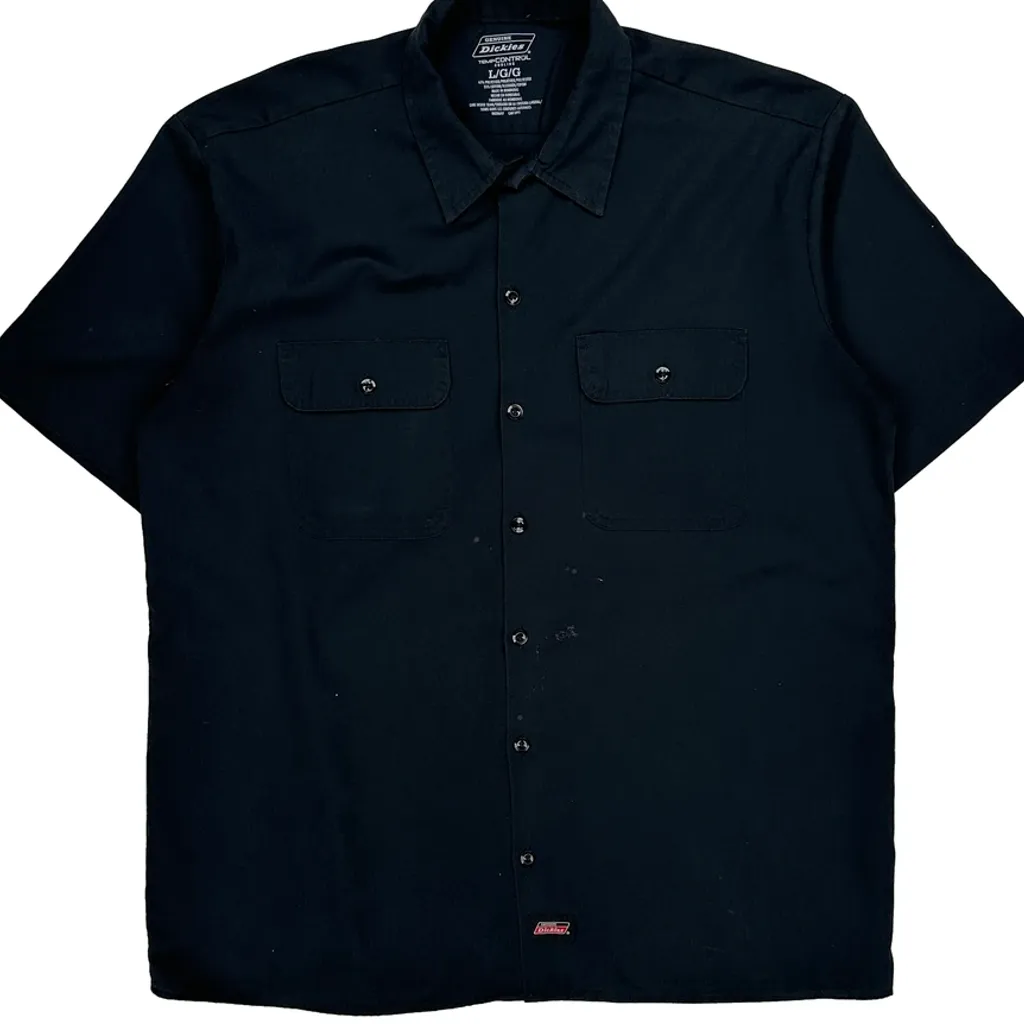 Dickies Short Sleeve Shirt - Large Black Polyester Blend - Image 5