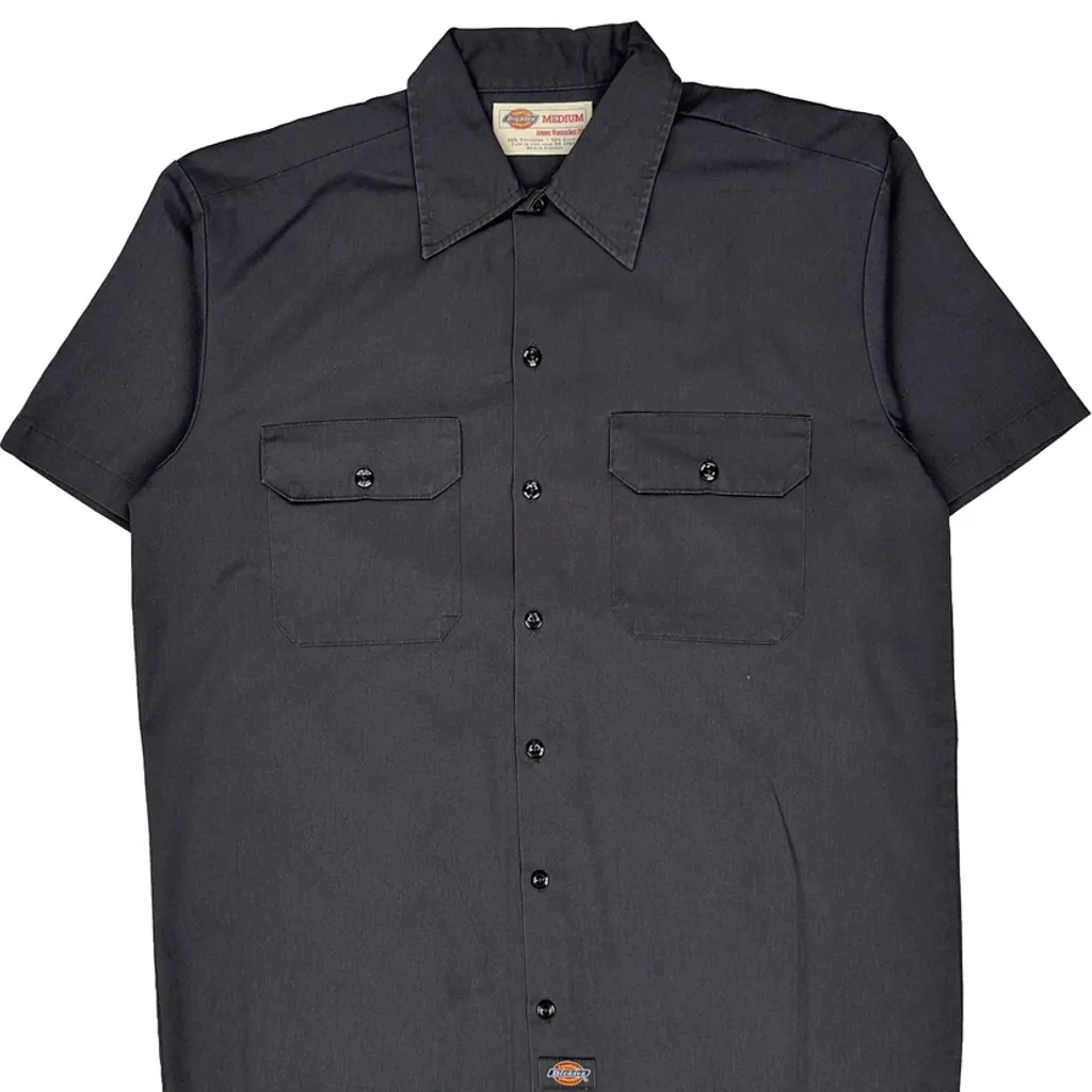 Dickies Short Sleeve Shirt - Medium Black Cotton - Image 4
