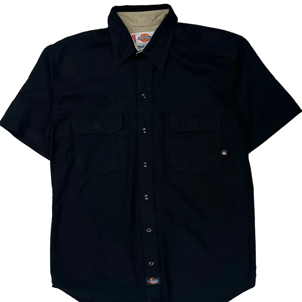Dickies Short Sleeve Shirt - Medium Black Polyester Blend - Image 4