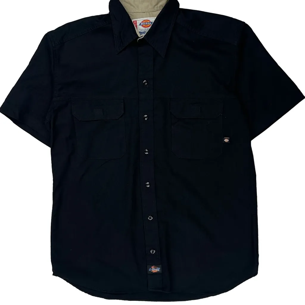 Dickies Short Sleeve Shirt - Medium Black Polyester Blend - Image 5