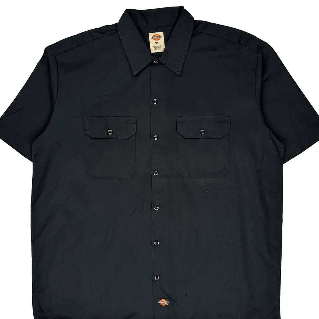 Dickies Short Sleeve Shirt - XL Black Polyester Blend - Image 4