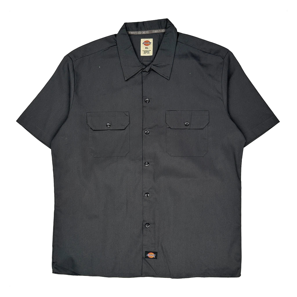 Dickies Short Sleeve Shirt - XL Black Polyester Blend
