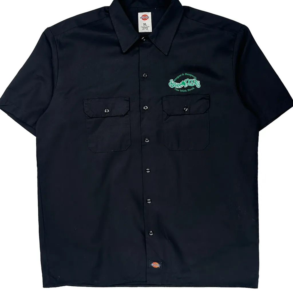 Dickies Short Sleeve Shirt - XL Black Polyester Blend - Image 4