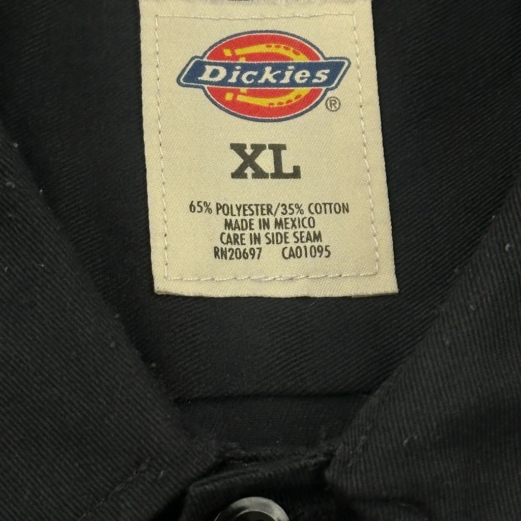 Dickies Short Sleeve Shirt - XL Black Polyester Blend - Image 3
