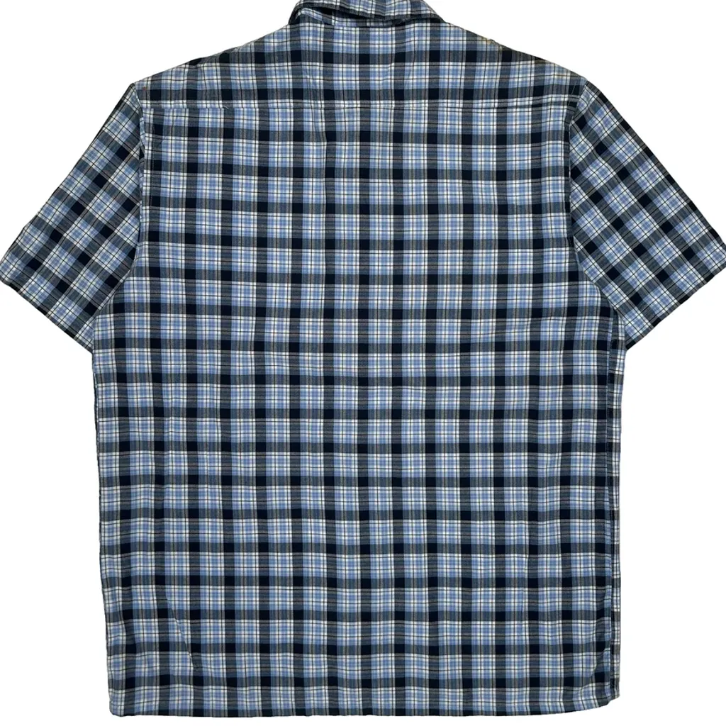 Dickies Checked Short Sleeve Shirt - Large Blue Cotton Blend - Image 6