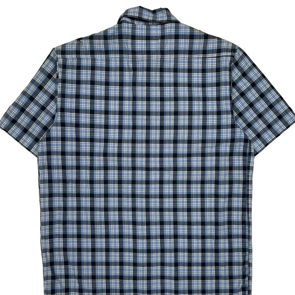 Dickies Checked Short Sleeve Shirt - Large Blue Cotton Blend - Image 7