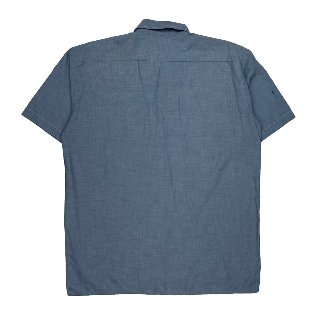 Dickies Short Sleeve Shirt - Large Blue Cotton Blend - Image 2