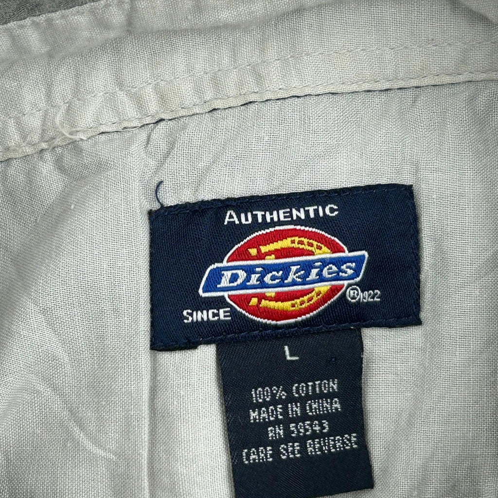 Dickies Checked Short Sleeve Shirt - Large Blue Cotton - Image 3