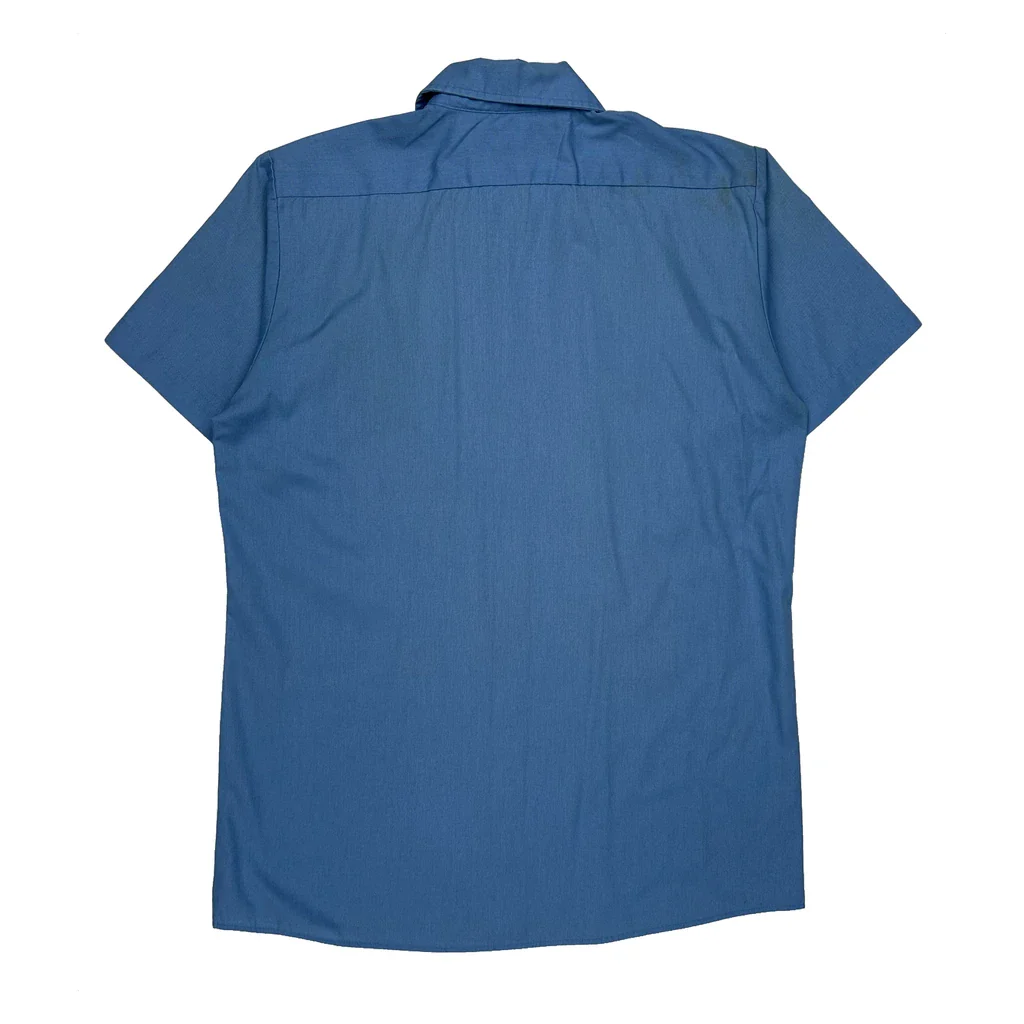 Dickies Short Sleeve Shirt - Medium Blue Polyester Blend - Image 2