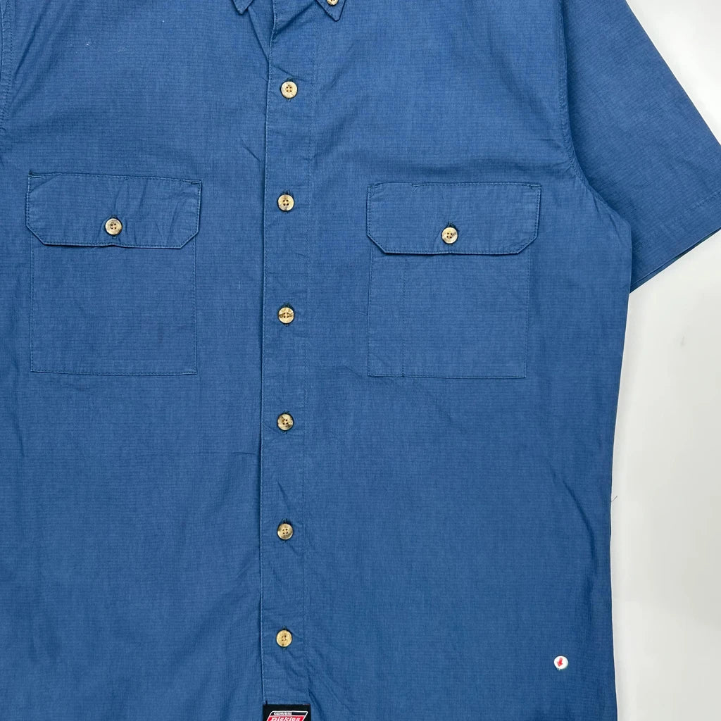 Dickies Short Sleeve Shirt - Medium Blue Cotton Blend - Image 3