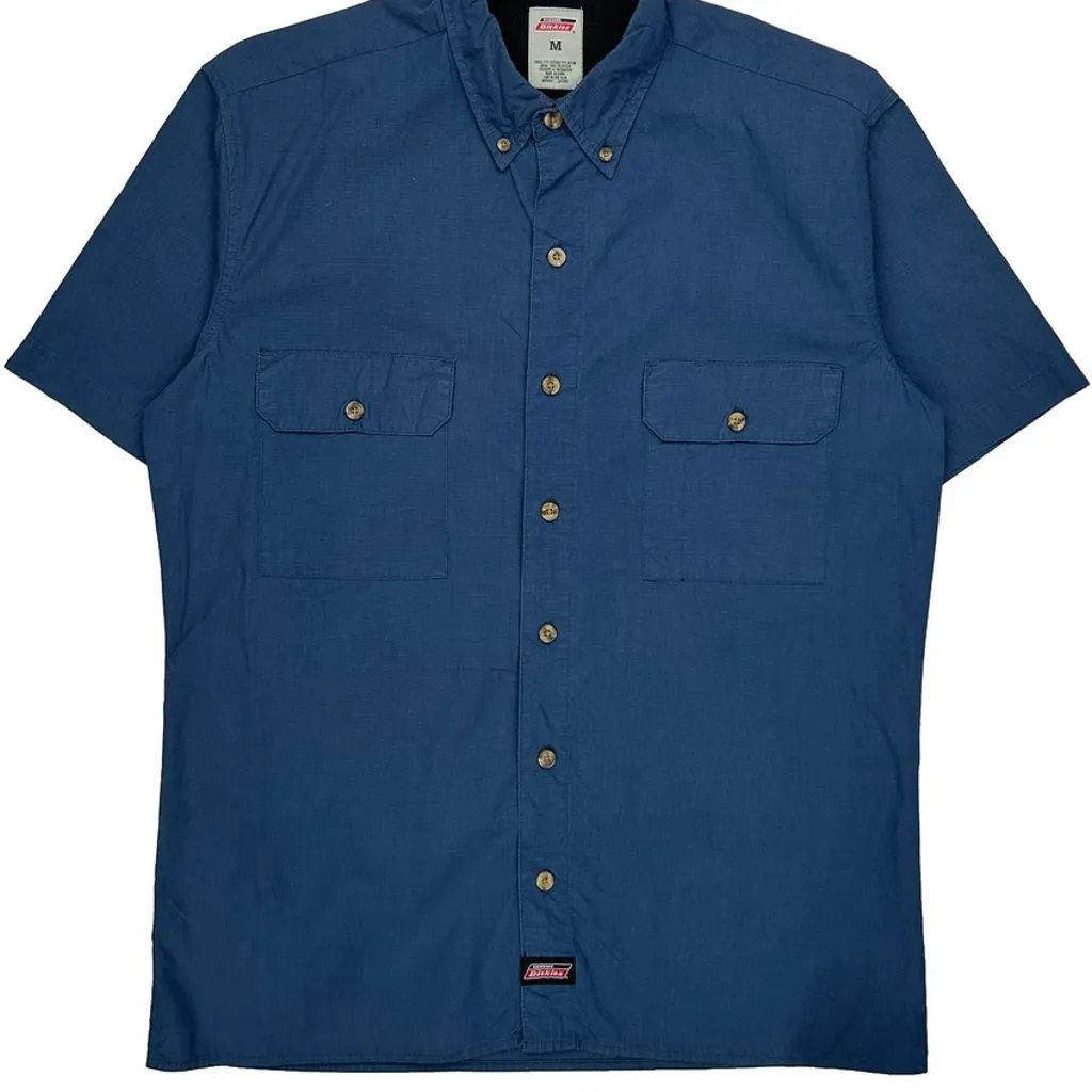 Dickies Short Sleeve Shirt - Medium Blue Cotton Blend - Image 7