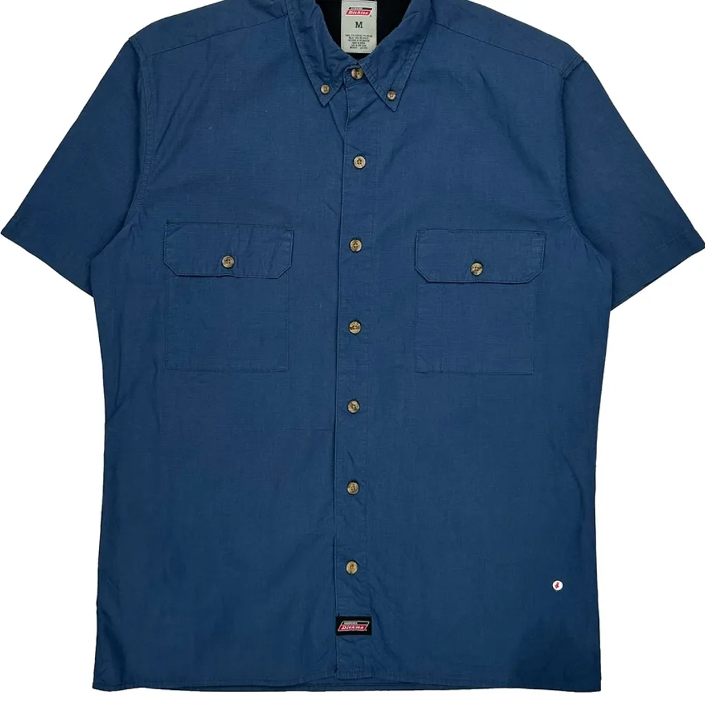 Dickies Short Sleeve Shirt - Medium Blue Cotton Blend - Image 8