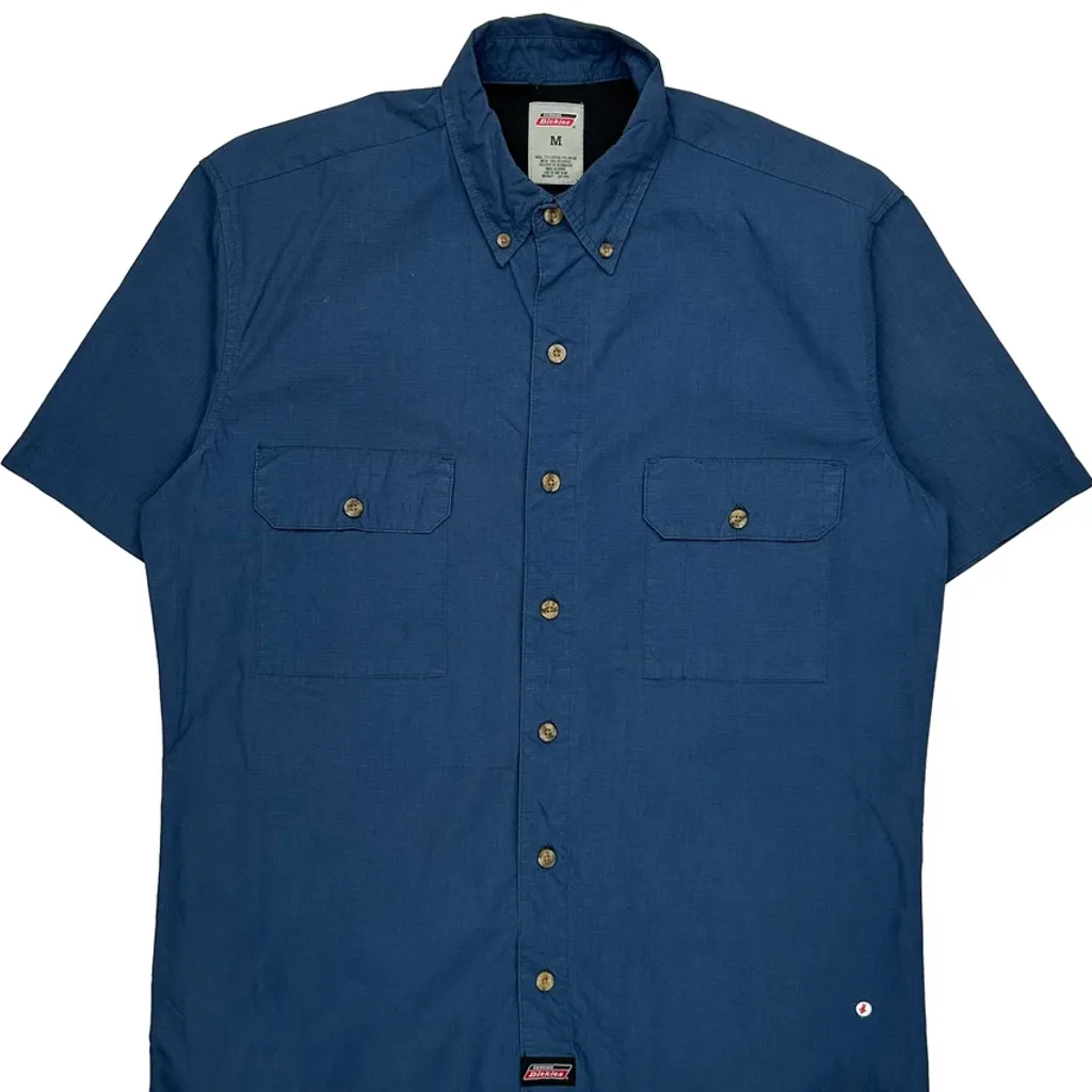 Dickies Short Sleeve Shirt - Medium Blue Cotton Blend - Image 9