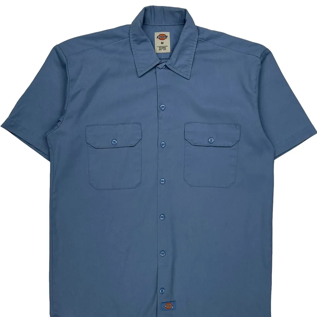 Dickies Short Sleeve Shirt - Medium Blue Polyester Blend - Image 6