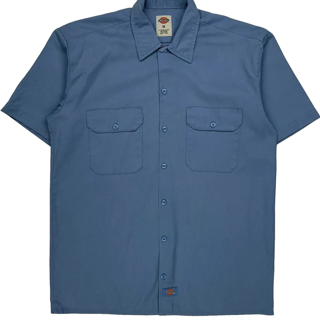 Dickies Short Sleeve Shirt - Medium Blue Polyester Blend - Image 7
