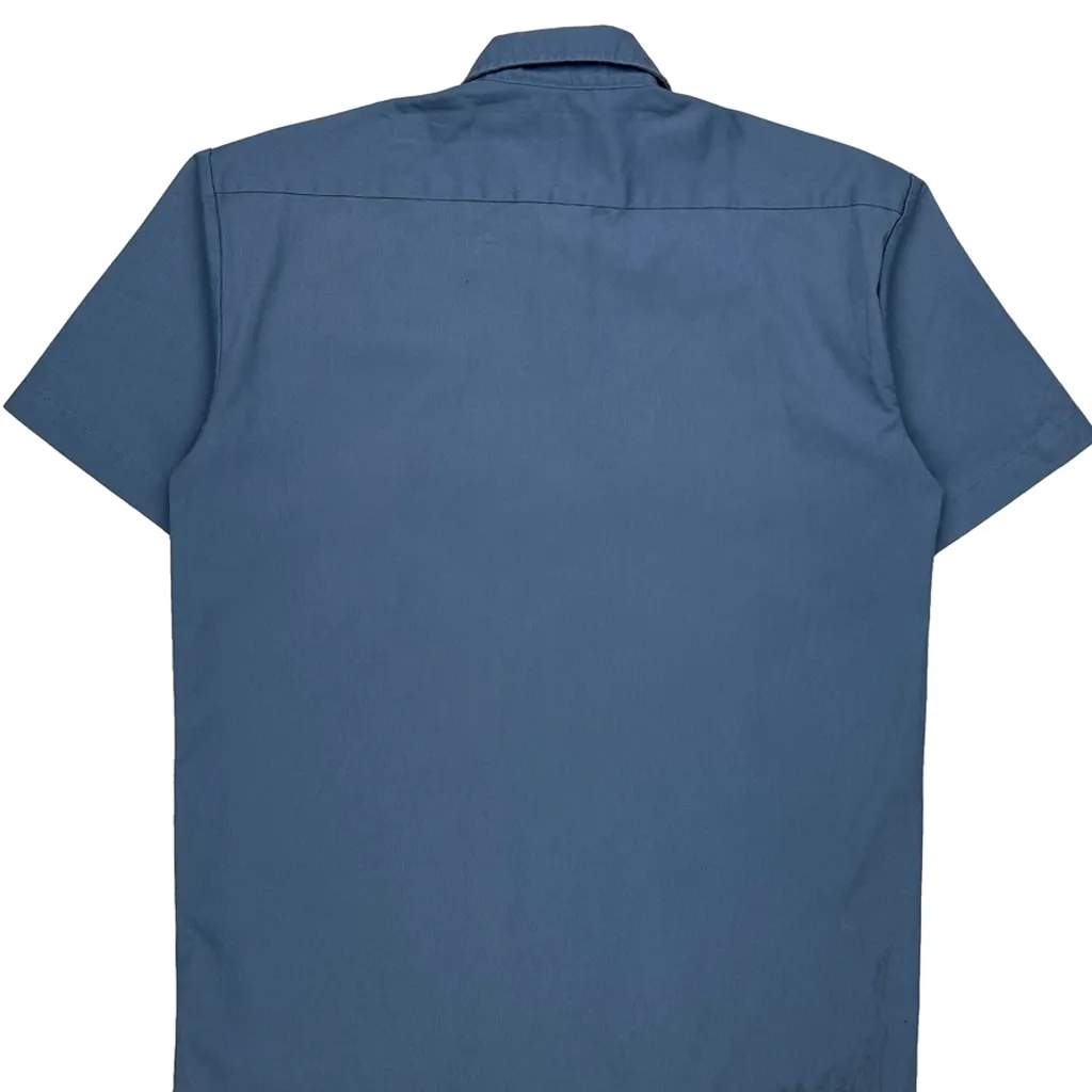 Dickies Short Sleeve Shirt - Medium Blue Polyester Blend - Image 9