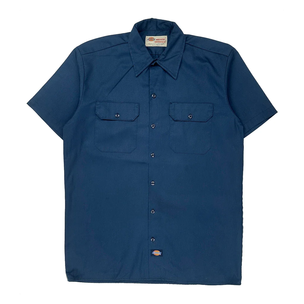 Dickies Short Sleeve Shirt - Medium Blue Polyester Blend