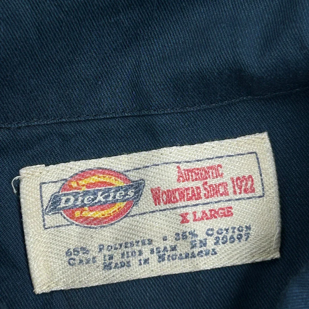 Dickies Short Sleeve Shirt - XL Blue Polyester Blend - Image 3