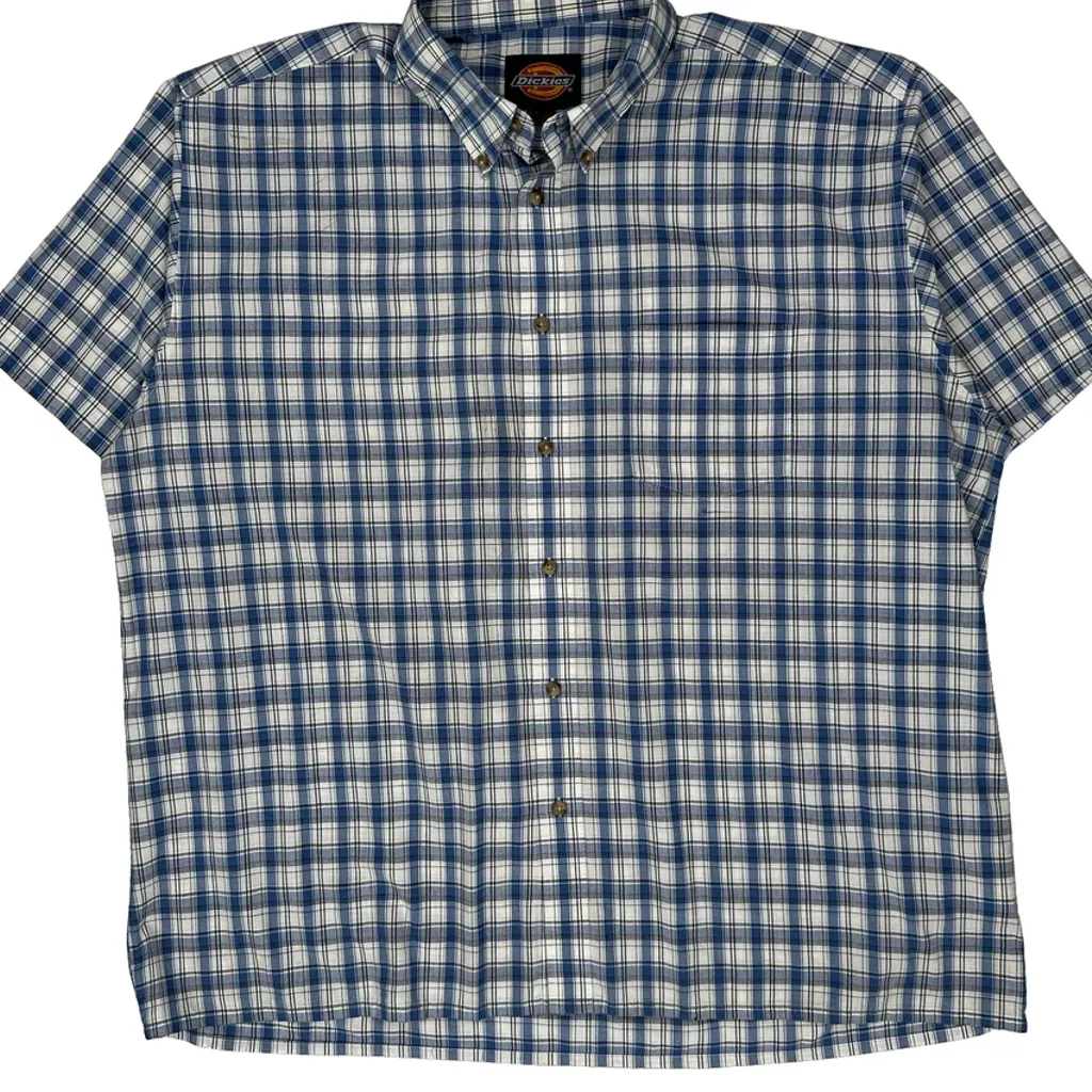 Dickies Short Sleeve Shirt - 2XL Blue Cotton - Image 5