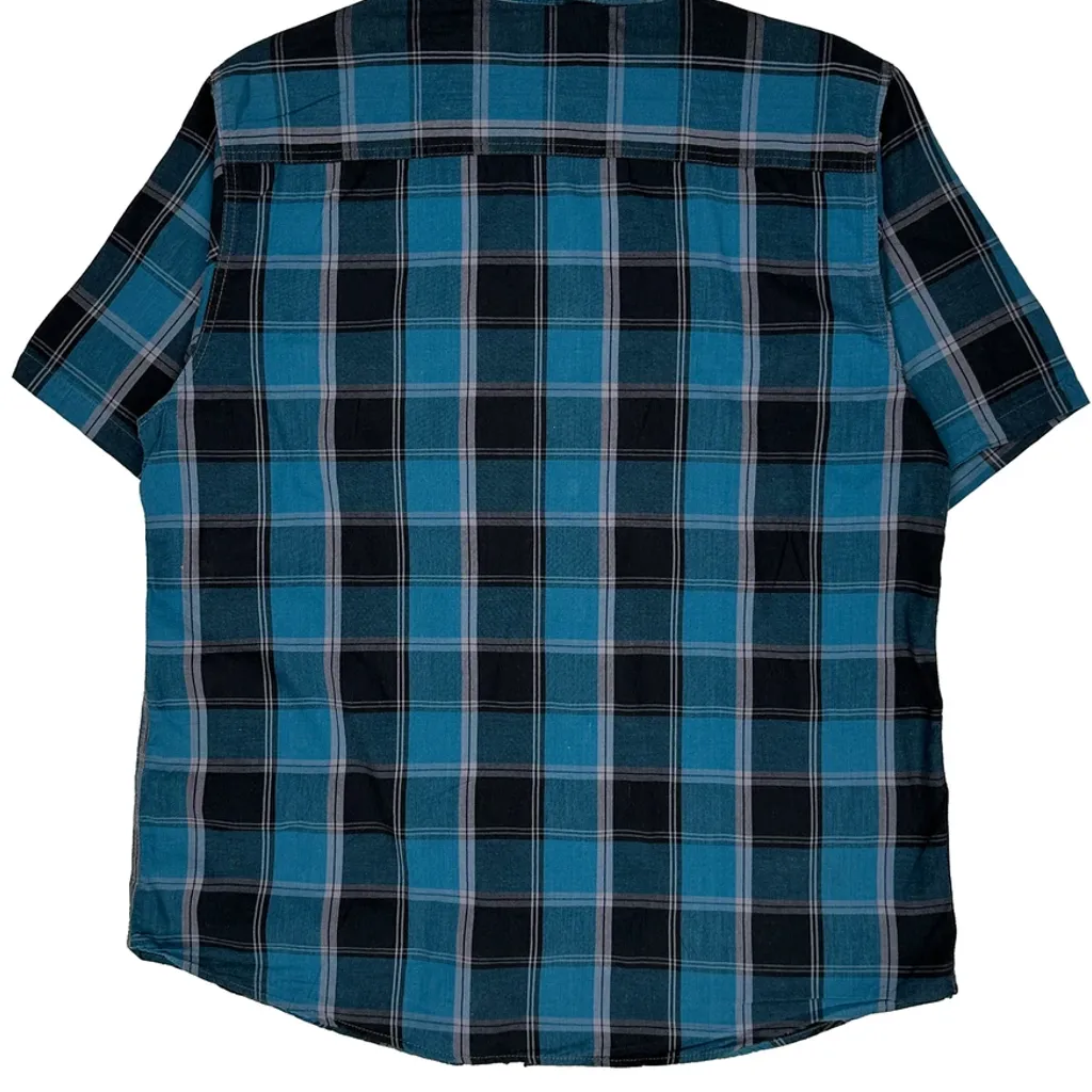 Dickies Checked Short Sleeve Shirt - 2XL Blue Cotton - Image 7