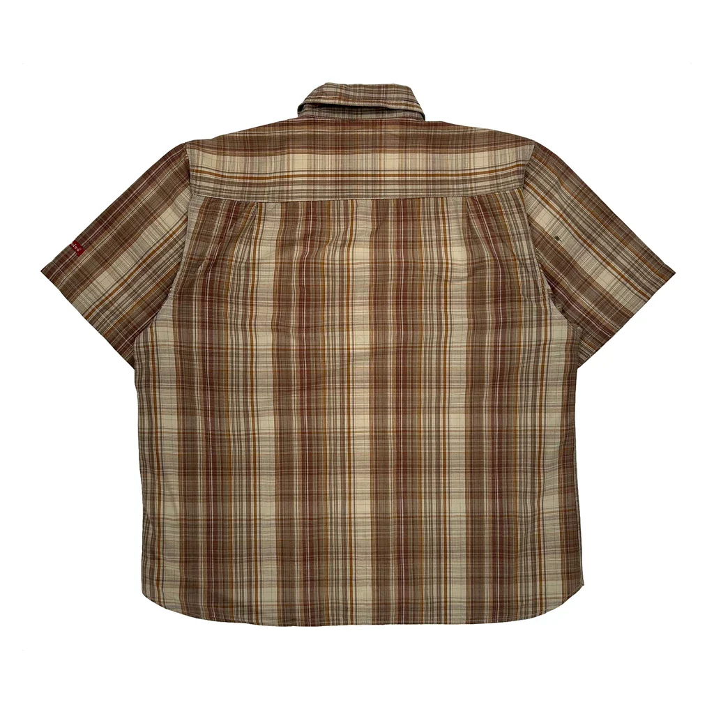Dickies Checked Short Sleeve Shirt - Large Brown Cotton - Image 2