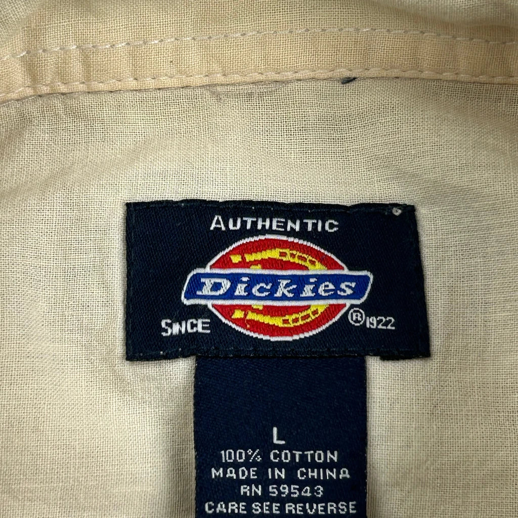 Dickies Checked Short Sleeve Shirt - Large Brown Cotton - Image 3