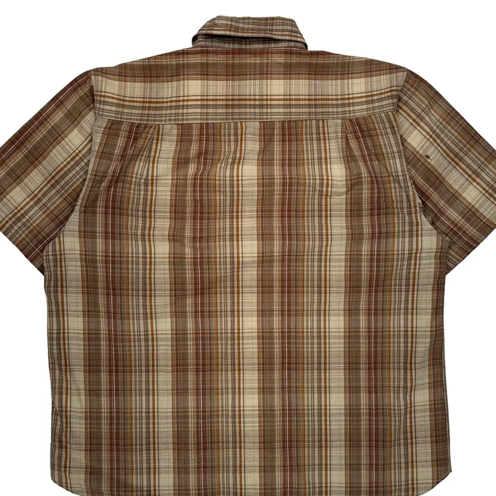 Dickies Checked Short Sleeve Shirt - Large Brown Cotton - Image 6