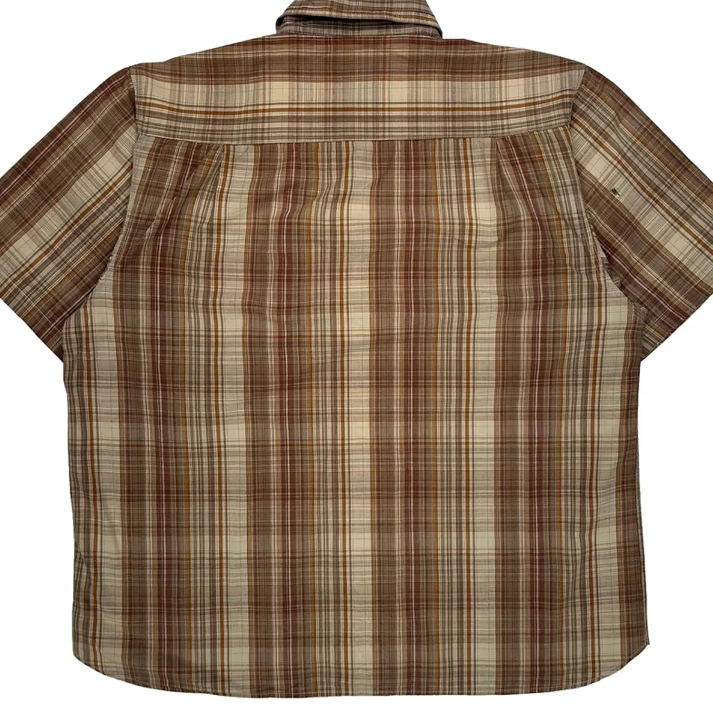 Dickies Checked Short Sleeve Shirt - Large Brown Cotton - Image 7