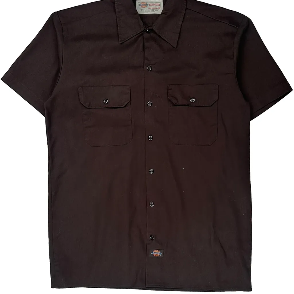 Dickies Short Sleeve Shirt - Medium Brown Polyester Blend - Image 4