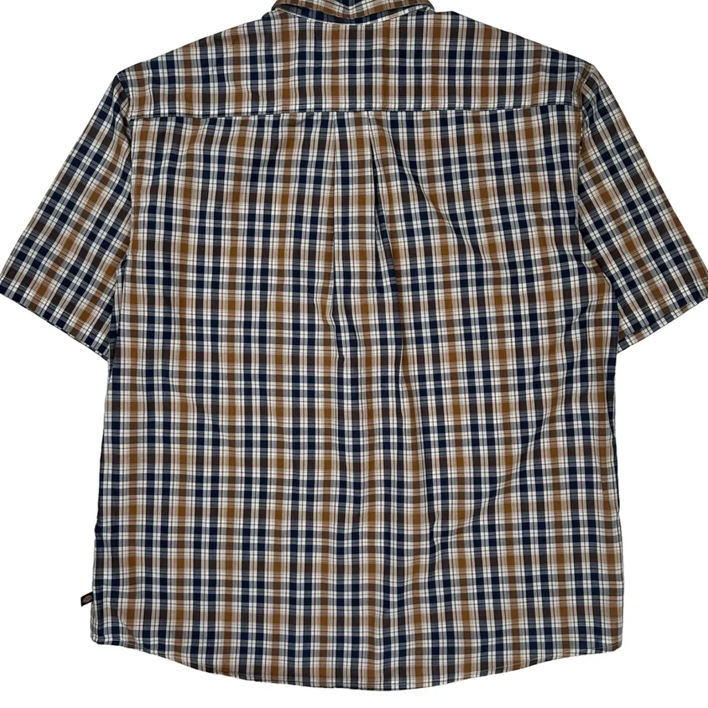 Dickies Checked Short Sleeve Shirt - XL Brown Cotton - Image 7