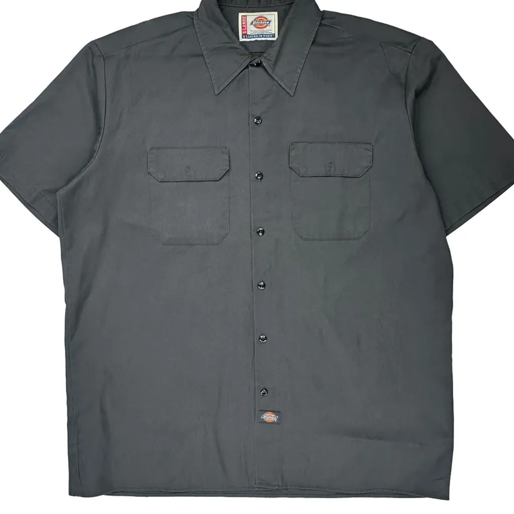 Dickies Short Sleeve Shirt - XL Gray Polyester Blend - Image 4