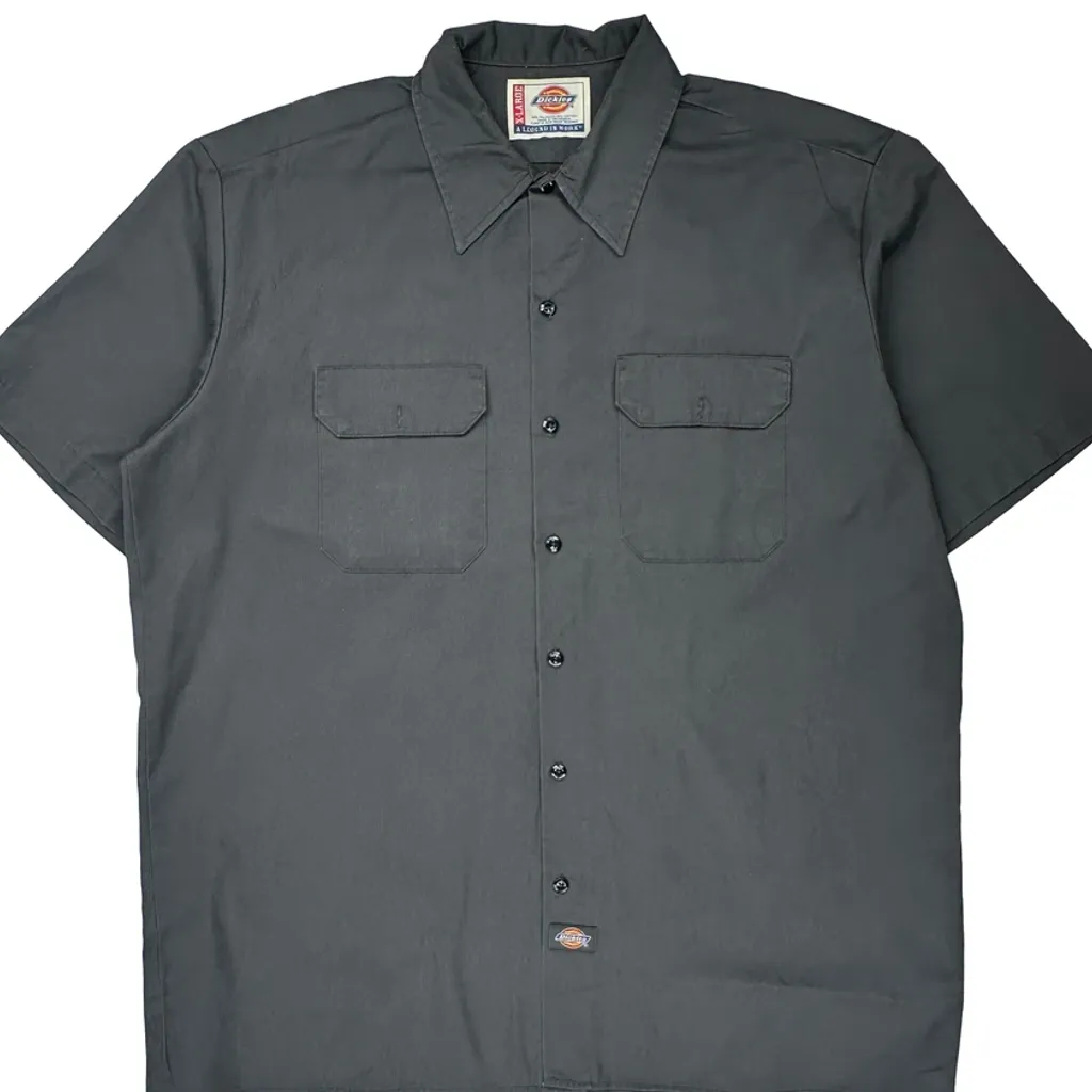 Dickies Short Sleeve Shirt - XL Gray Polyester Blend - Image 5