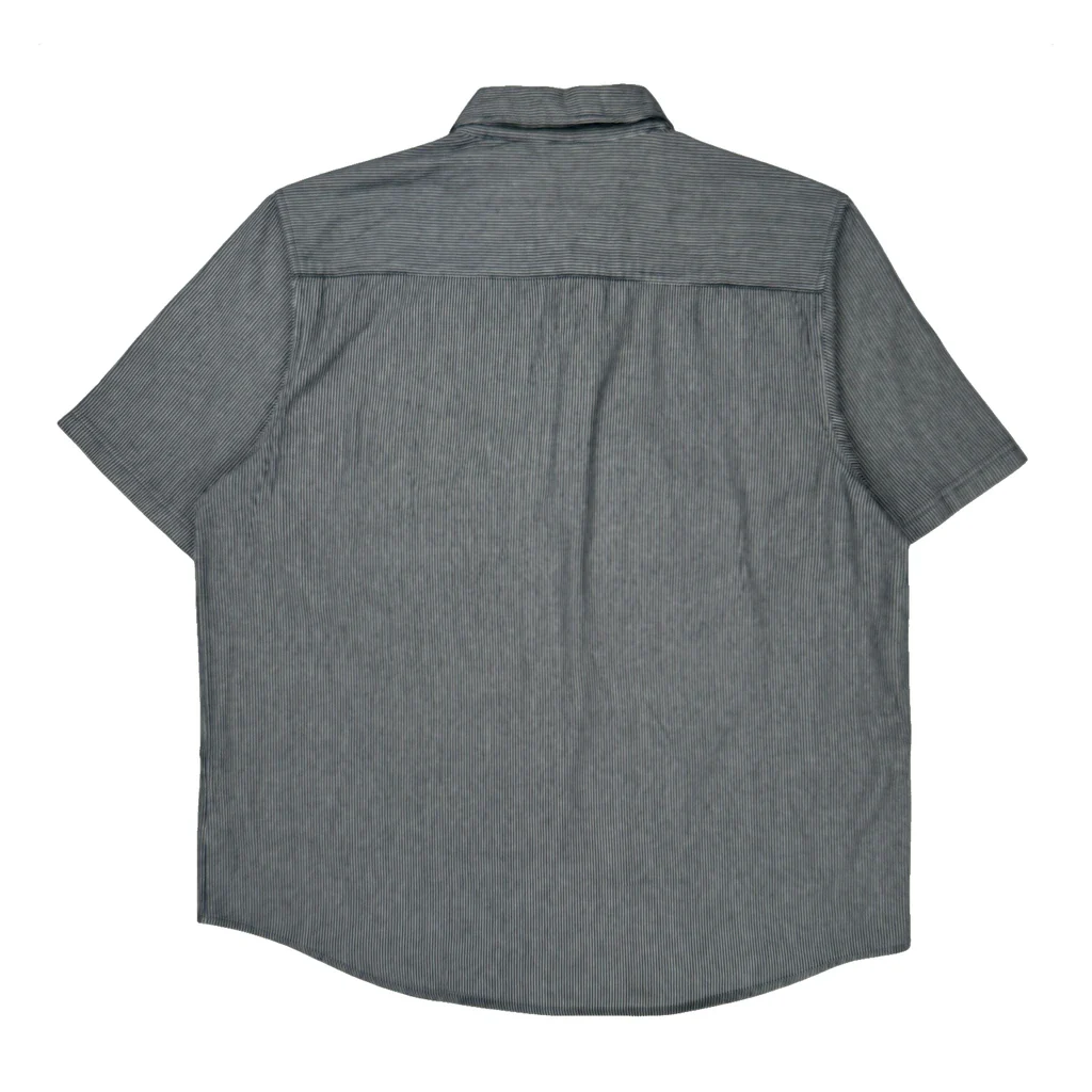 Dickies Striped Short Sleeve Shirt - 2XL Gray Cotton - Image 2