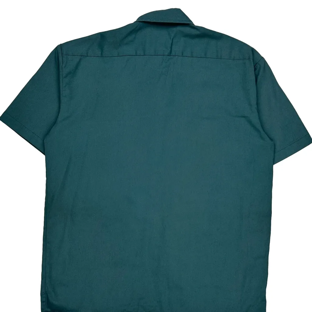 Dickies Short Sleeve Shirt - Large Green Polyester Blend - Image 7