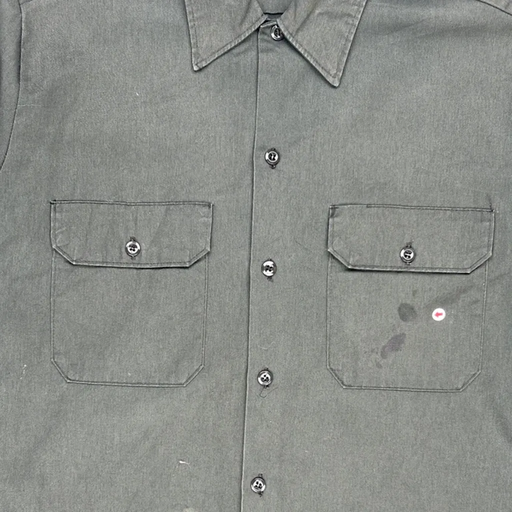 Dickies Short Sleeve Shirt - Large Green Cotton - Image 7