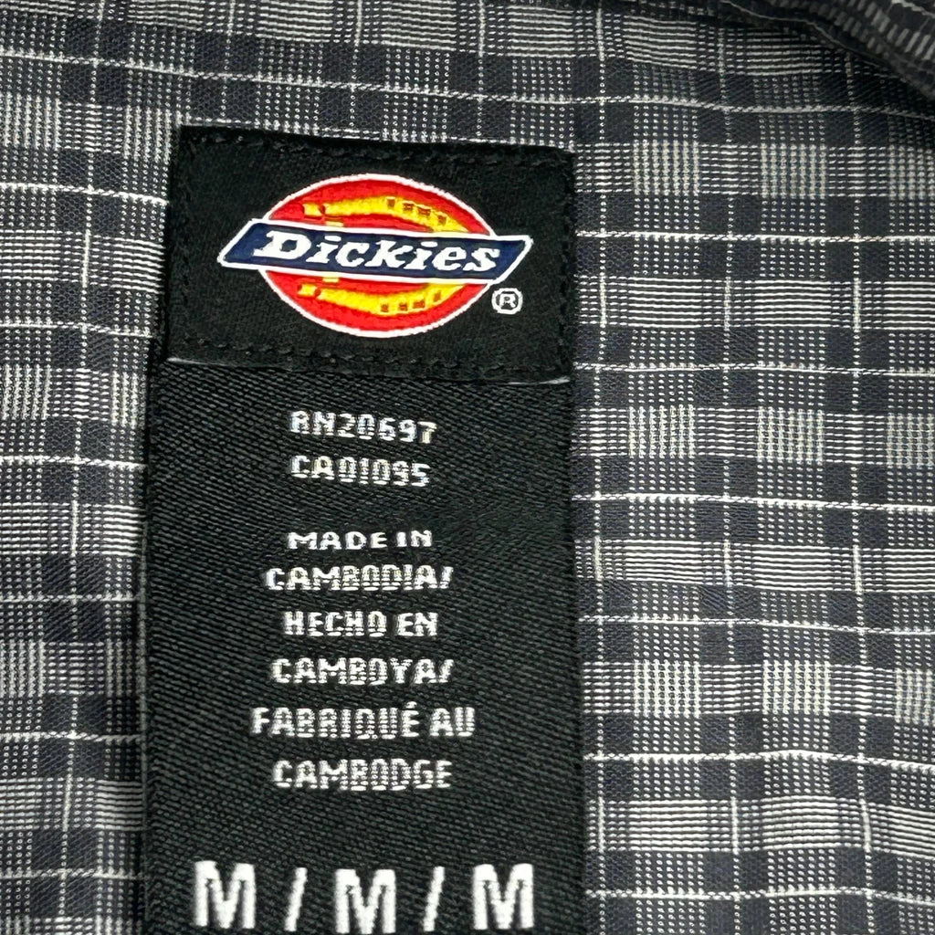 Dickies Checked Short Sleeve Shirt - Medium Grey Cotton - Image 3
