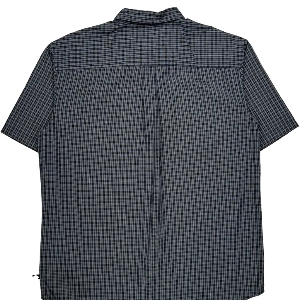 Dickies Checked Short Sleeve Shirt - Medium Grey Cotton - Image 7