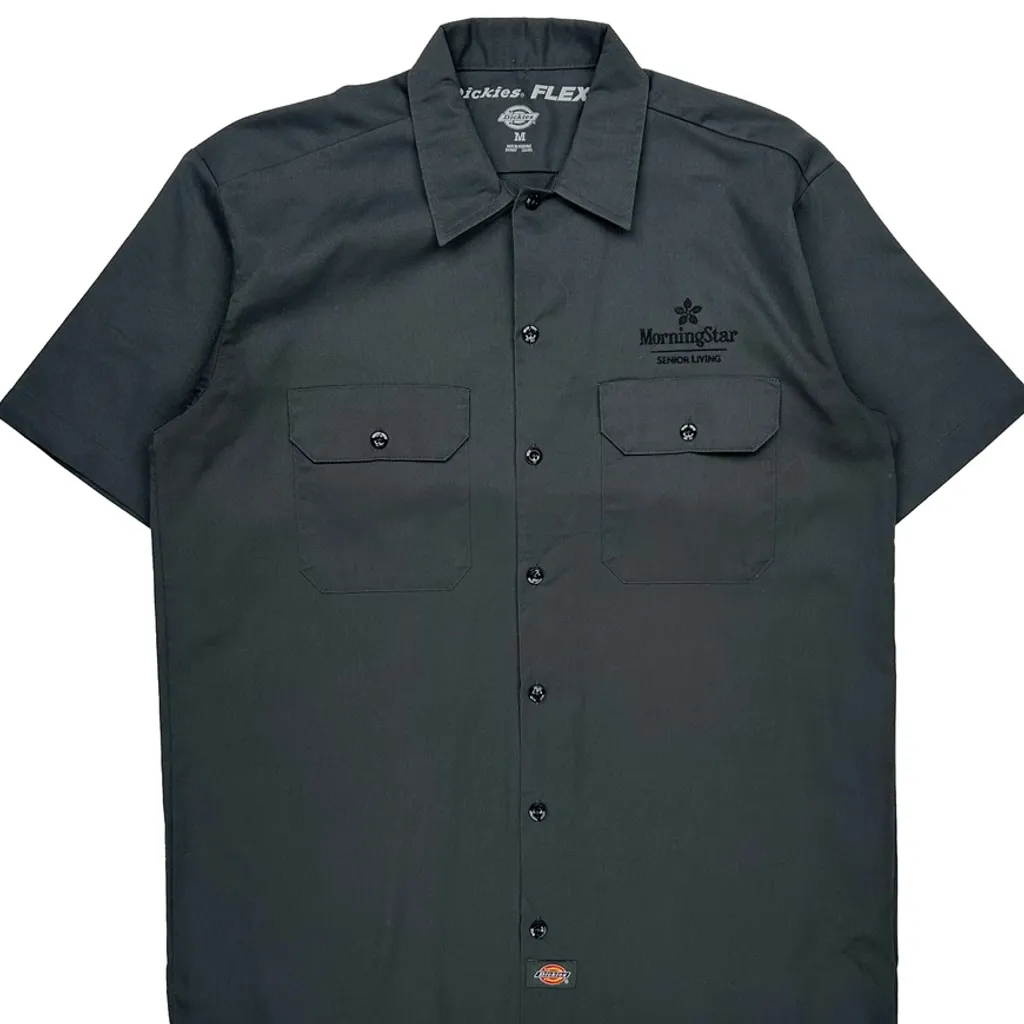 Dickies Short Sleeve Shirt - Medium Grey Polyester - Image 4