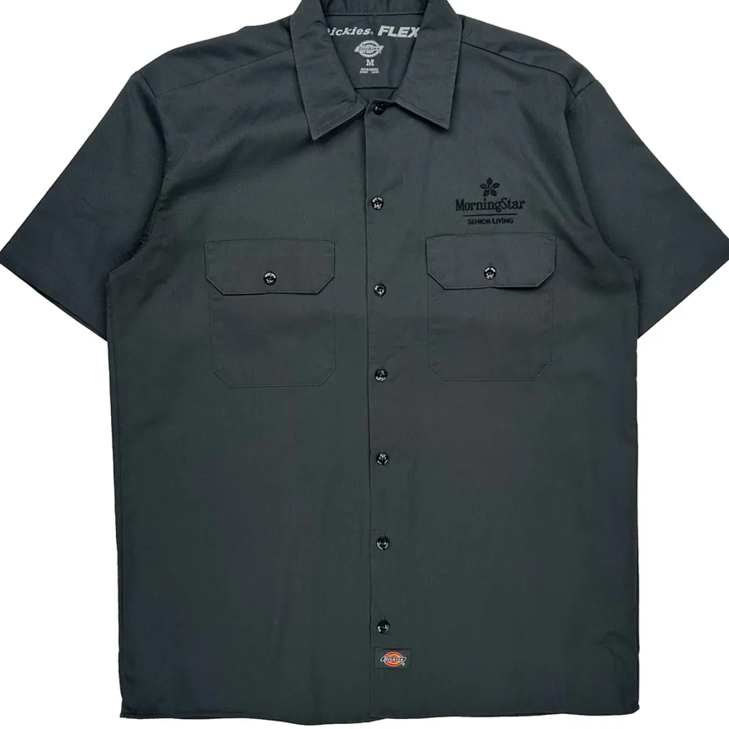 Dickies Short Sleeve Shirt - Medium Grey Polyester - Image 5