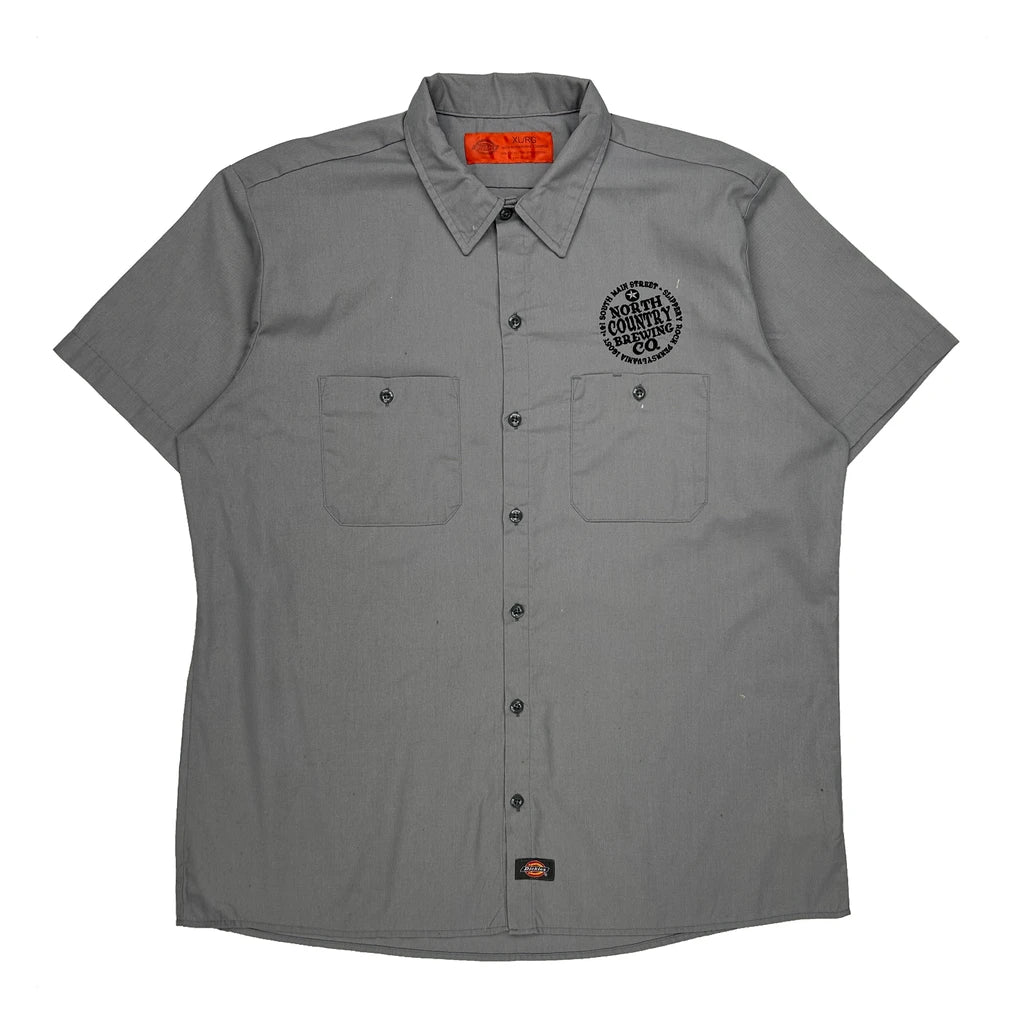 Dickies Short Sleeve Shirt - XL Grey Polyester Blend