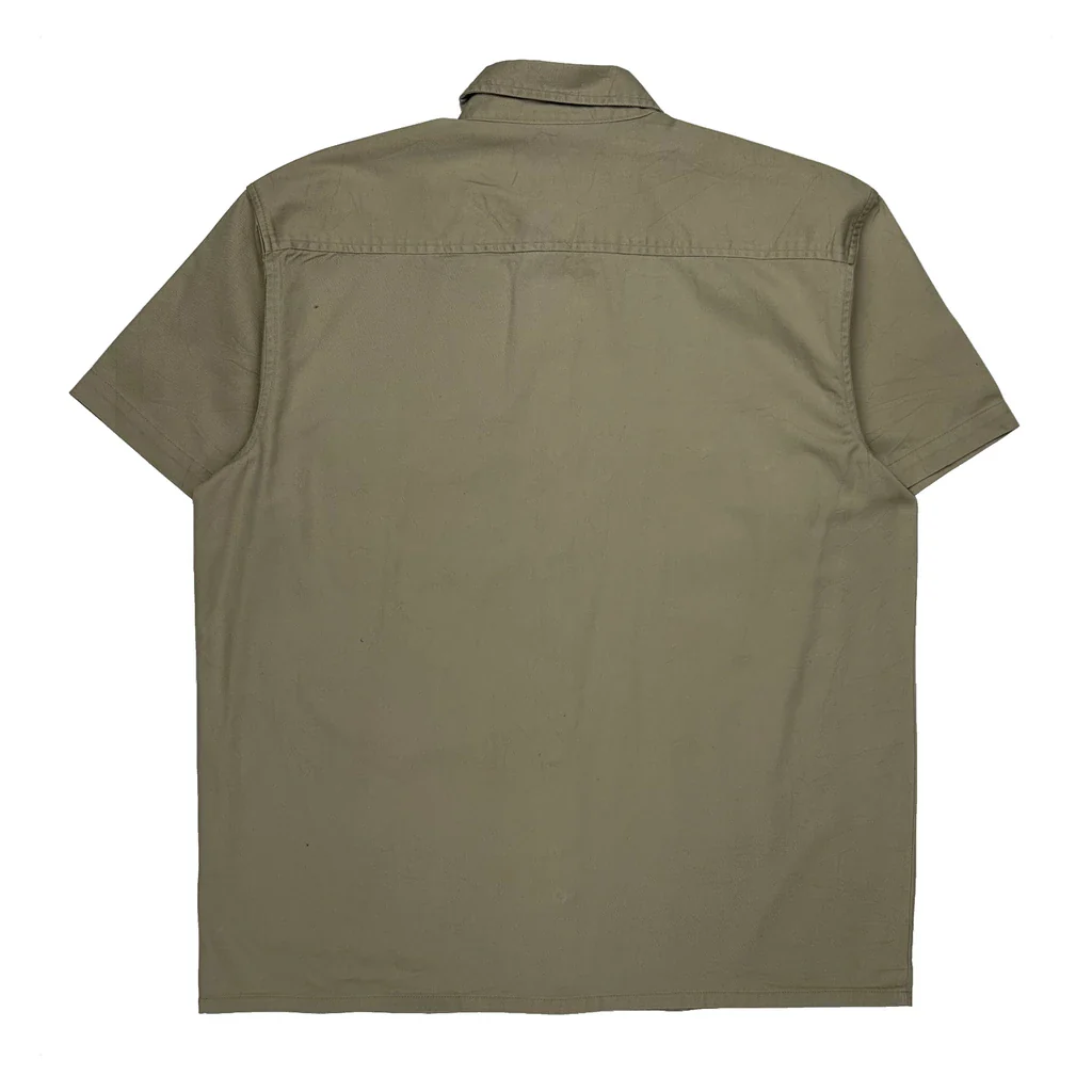 Dickies Short Sleeve Shirt - Large Khaki Cotton - Image 2