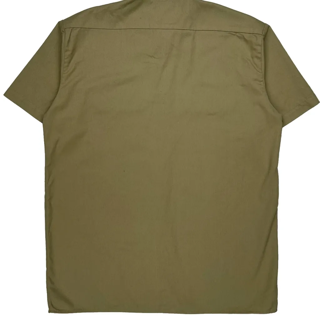 Dickies Short Sleeve Shirt - Large Khaki Polyester Blend - Image 7
