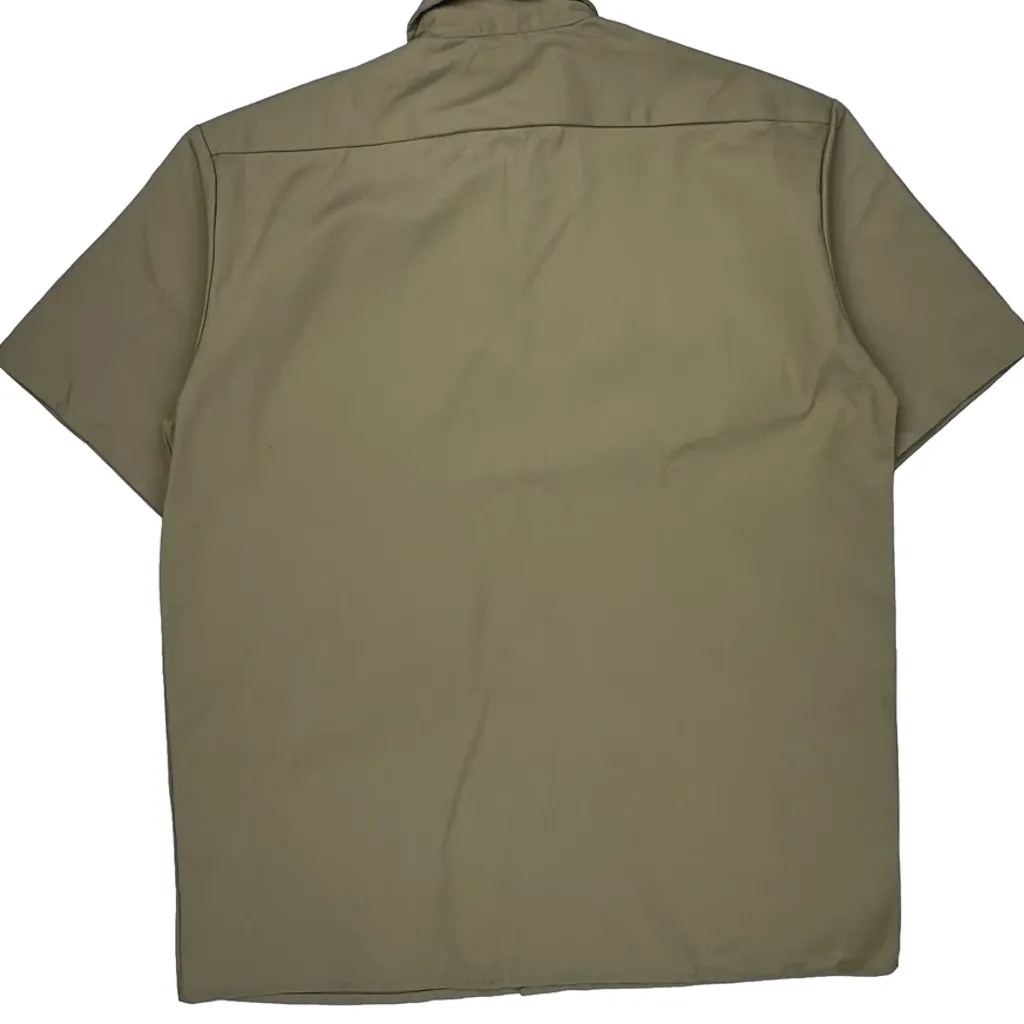 Dickies Short Sleeve Shirt - Large Khaki Polyester Blend - Image 7