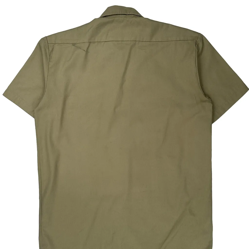 Dickies Short Sleeve Shirt - Large Khaki Polyester Blend - Image 7