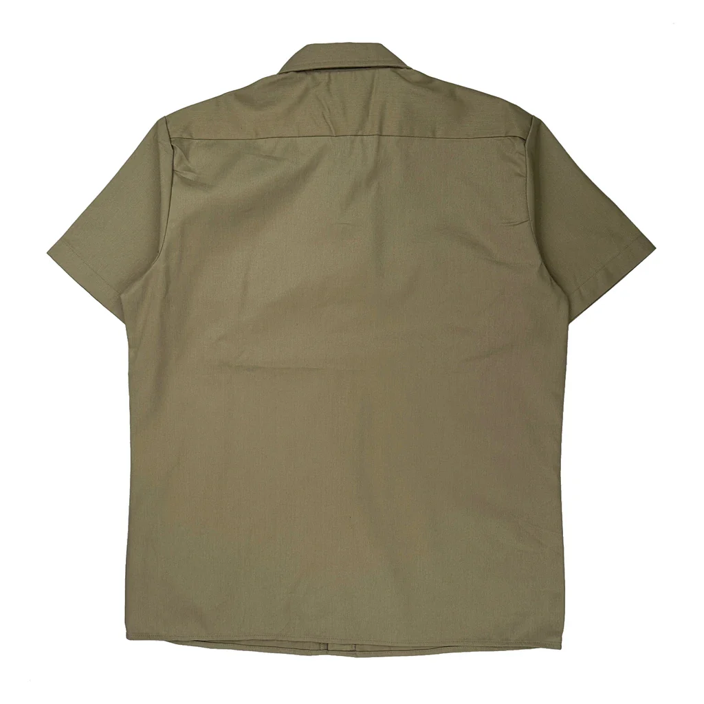Dickies Short Sleeve Shirt - Large Khaki Polyester Blend - Image 2