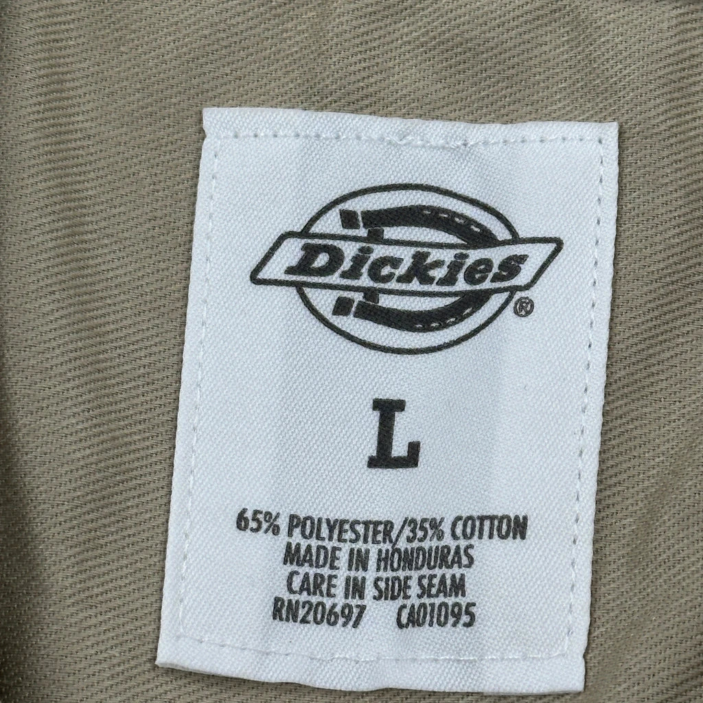 Dickies Short Sleeve Shirt - Large Khaki Polyester Blend - Image 3