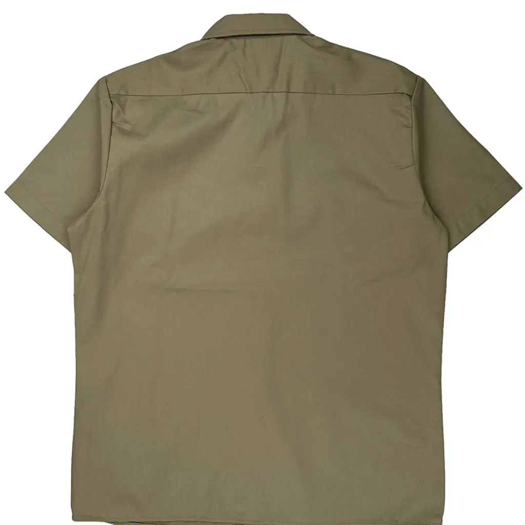 Dickies Short Sleeve Shirt - Large Khaki Polyester Blend - Image 6